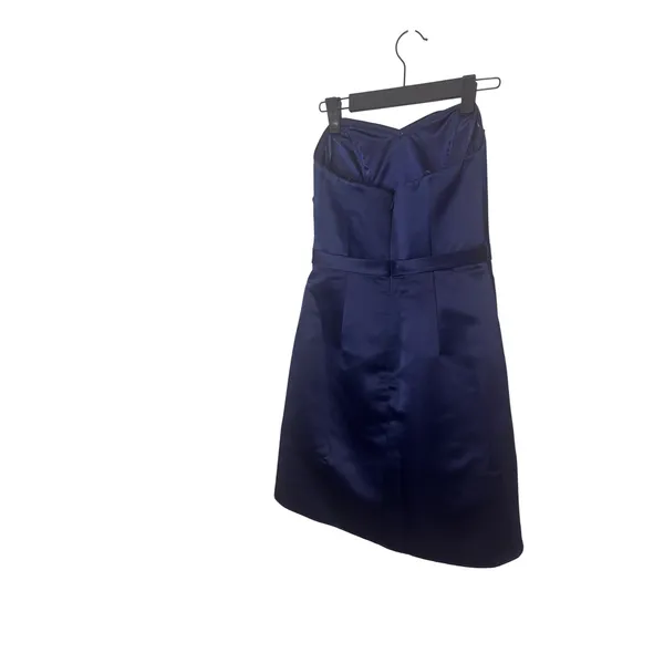 ABS by Allen Schwartz Navy Blue Strapless Satin Cocktail Dress Size 0 Prom HOCO‎ - Image 4