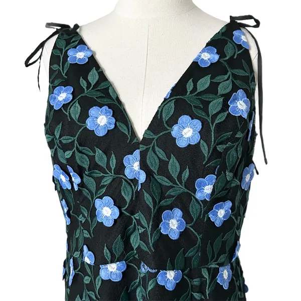 NEW Dress The Population Sunny Maxi Dress Gown Sky Blue Multi Floral Size XXL - Image 3