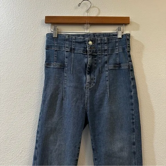 Free People We‎ The Free Jayde High Rise Flare Jeans in Sunburst Blue Size 29 - Image 6