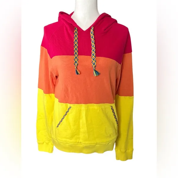 Faherty NWOT Color-block stripped relaxed hoodie - Image 2