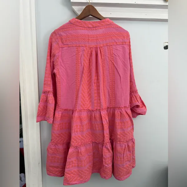 Anthropologie Devotion‎ twins Ella Dress in Salmon/Pink size Medium - Image 4