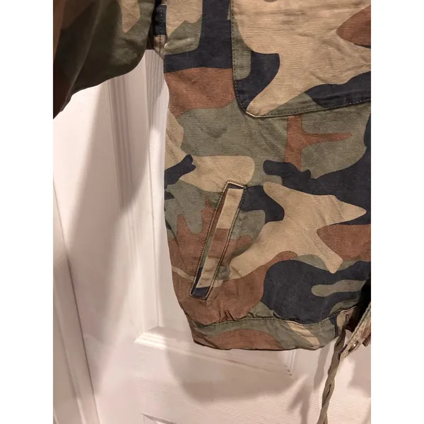 Lucky‎ Brand Womens Camo Utility Jacket Green Brown M Full Zip Military Canvas - Image 4