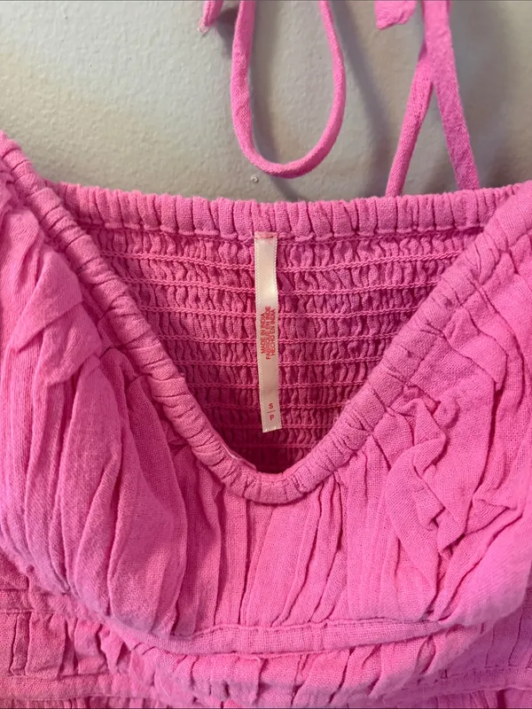 Free People Chloe Ruffle Top Pink NWOT Size small- MSRP $98.00 - Image 4