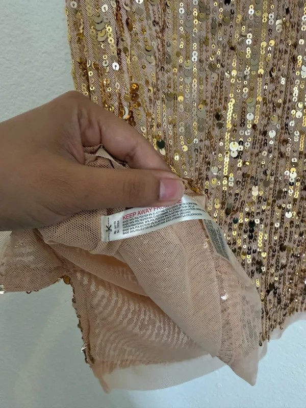 Free People NWT Midnight Kiss Mini Slip Dress in Gold Combo - Image 12