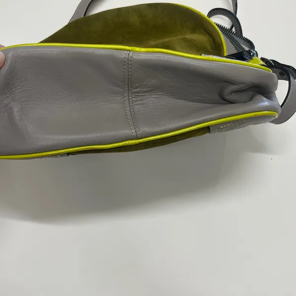 Meredith Wendell suede and leather handbag. Gray - Image 7