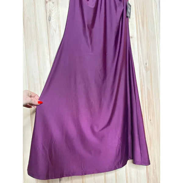 NWT Lulus Zaniya Plum Ruched Halter Maxi Dress Bridesmaid Gala Banquet Size M - Image 5