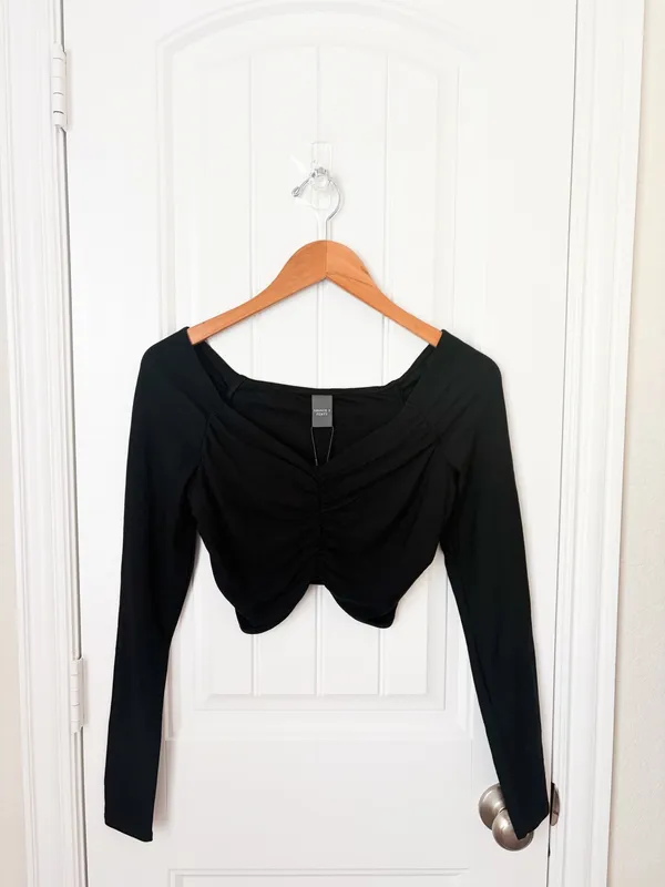 Savage X Fenty Softcore Modal Ruched Crop Top Size Medium NEW - Image 4