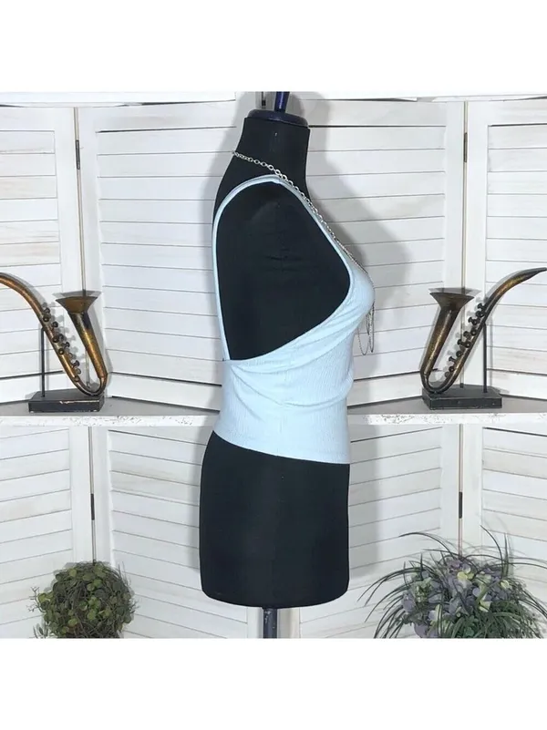 Zara crop top halter coquette feminine cocktail fairy festival boho layering Y2K - Image 3