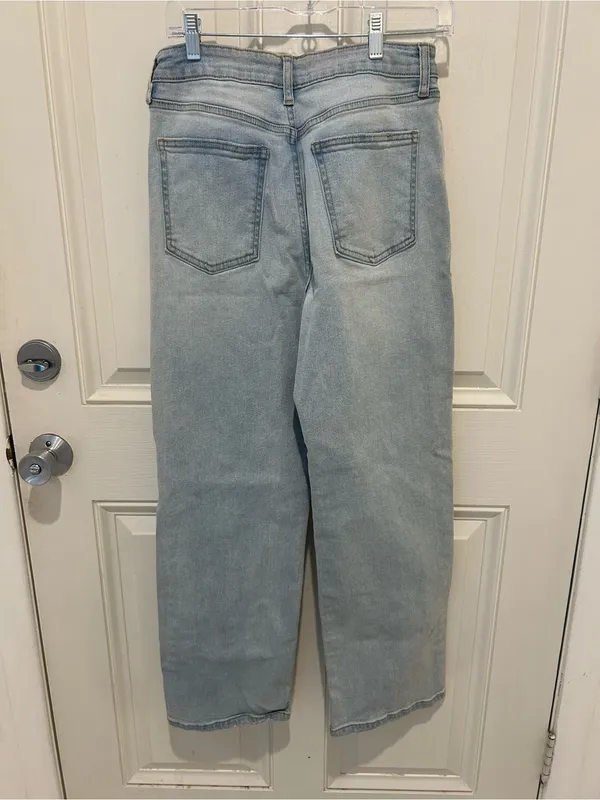 Light Blue Women’s Boyfriend Jeans - Casual Straight Fit - Image 2