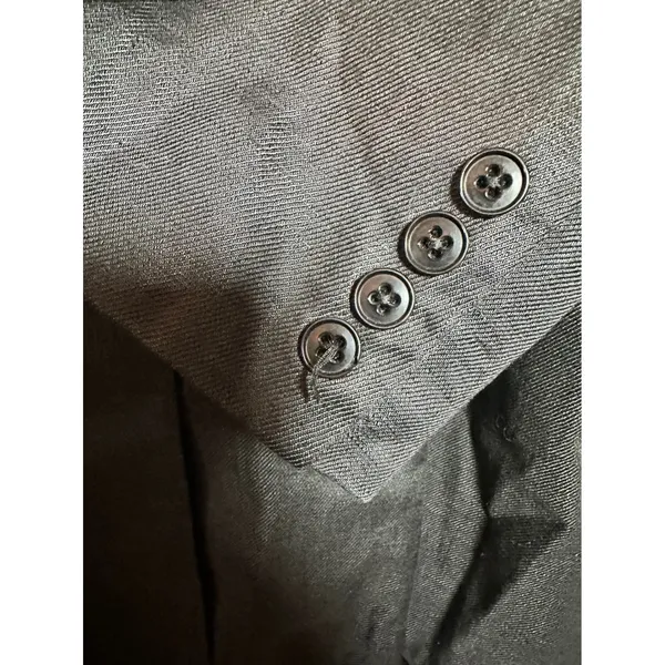 Lauren Ralph Lauren Black 100% Linen Collarless Longline Blazer Jacket Size 14 - Image 2