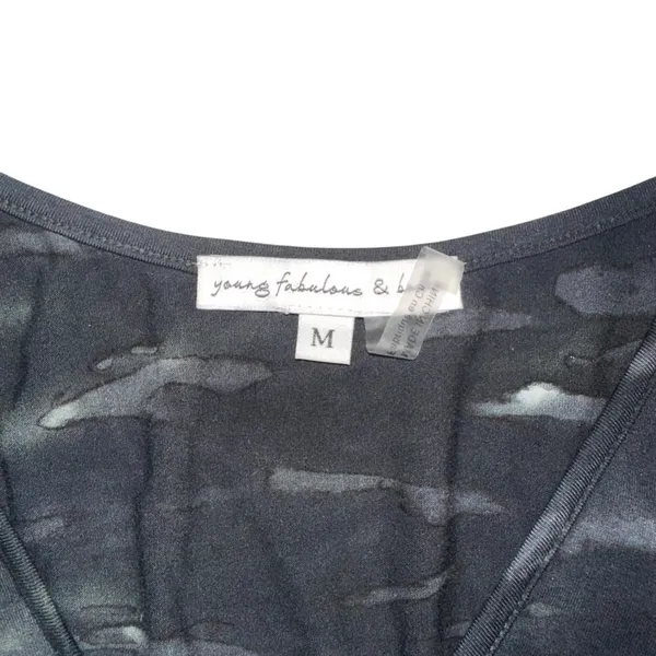 Young Fabulous & Broke Tie Dye Draped Gray Mini Dress MEDIUM - Image 4