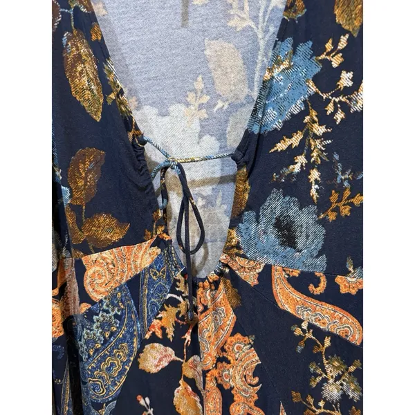 Free People Constance Boho Paisley Jumpsuit Size XL Boho Retro - Image 4