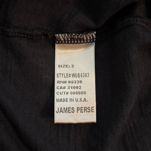 Standard James Perse Size 2 M Slub Supima Cotton Maxi Dress Black Minimal - Image 4