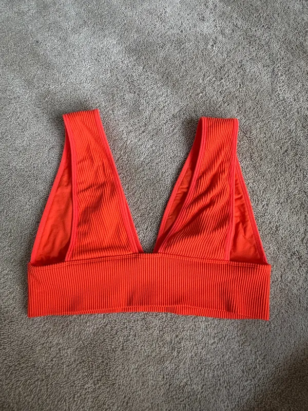 Garage Red Ribbed Bralette – Size M - Image 3