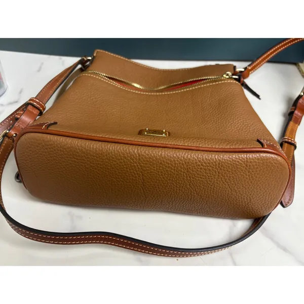 Dooney & Bourke Pebble Grain Crossbody R264CA Caramel Leather - Image 9