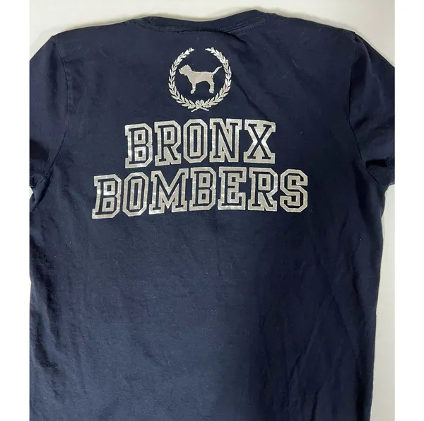 Navy Blue Diamond ‘NY Yankees: Bronx Bombers’ Baseball T-Shirt Top Tee Size S ⚾️✨ - Image 5