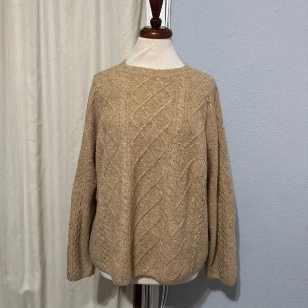Vince Camuto Women Warm Cozy Pullover Crew Neck Cable‎ Sweater XL Relaxed Fit - Image 2