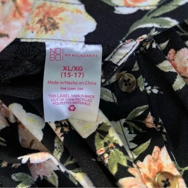 No Boundaries Floral Lace Back Dress XL Junior’s 15-17 EUC - Image 9
