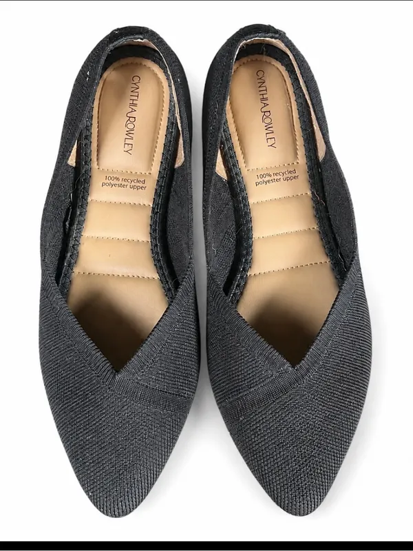 Cynthia Rowley Black Pointed Knit Slip-Ons - Image 7