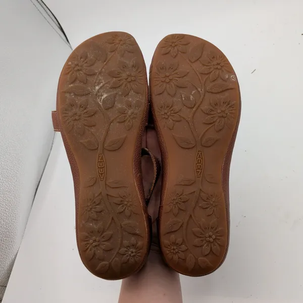 KEEN City of Palms Posted Sandals Brown Leather Flat Thong Womens‎ 7.5 1012390 - Image 7