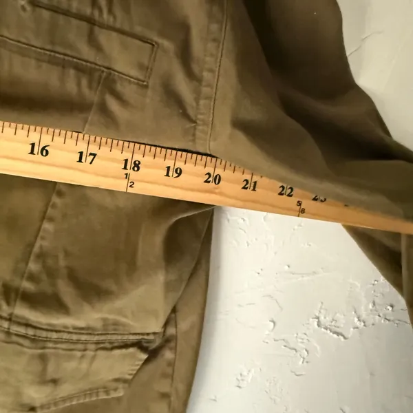 Brandy Melville Womens Olive Green Utility Jacket Hooded Cropped‎ Military Coat - Image 8