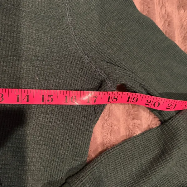 Tna Aritzia Waffle Knit Full Zip Hoodie Dark Green Cropped Thermal Sweater Small - Image 6