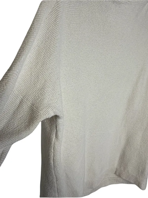 🤍 Free People Ottoman Slouchy Tunic Sweater Cream Ribbed Mock Neck Medium 🤍 - Image 3