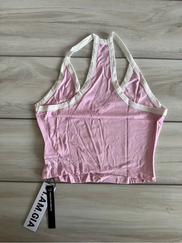 I AM GIA Blare Varsity Cami Top Pink Small NWT IN PACKAGE - Image 8
