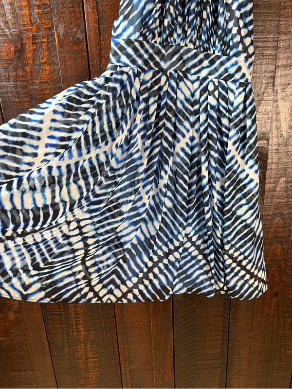 Calvin Klein Blue Printed Halter Fit & Flare Dress NWT 4P - Image 7