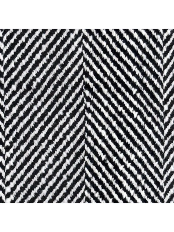 LOFT Size 0 Black White Herringbone Wool Mini Skirt - Image 2