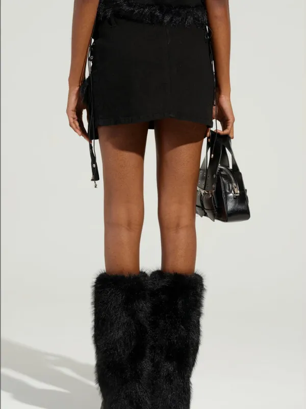 Akira Black Cargo Mini Skirt with Zip Front - Image 6