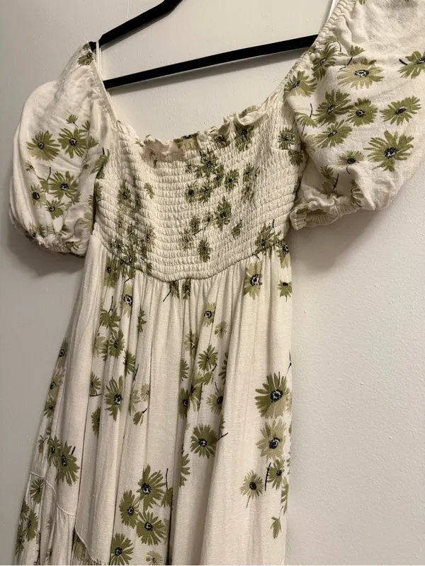 Abercrombie & Fitch Flowy Linen-Blend Midi Dress - Image 7