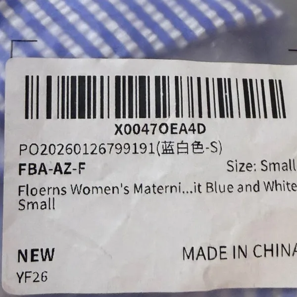 NWT Floerns Maternity Striped Ruffle V Neck 2 Pc Bathing Suit Blue White Small - Image 7