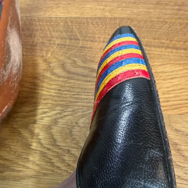 Garolini Vintage Sling Back Heels Rainbow Toe Women's 9.5N Pointed Toe Flawed - Image 11