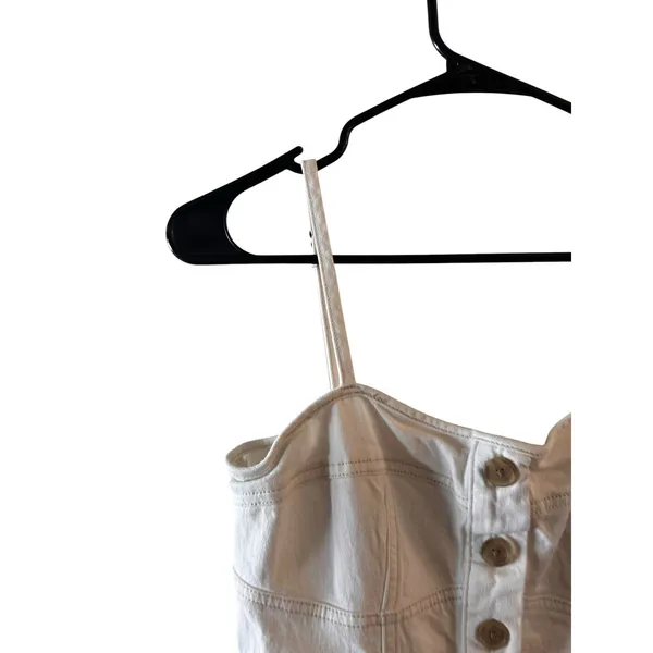 Universal Threads White Sleeveless A-Line Button Denim Dress Pockets Women Sz S - Image 3