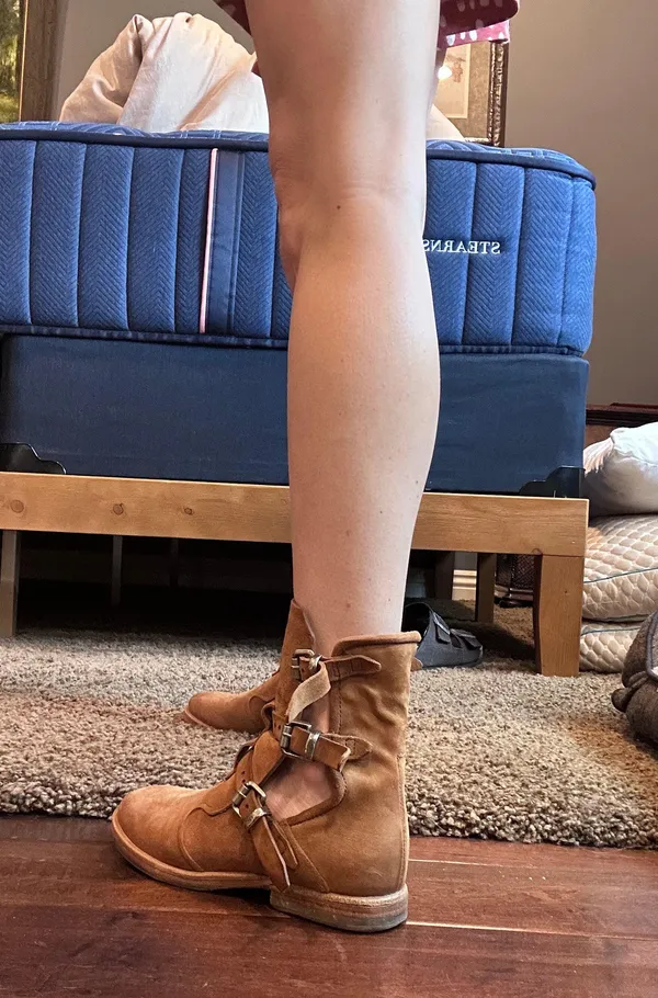 Tan, Suede Zarek Moto Boot, Size 37 - Image 12