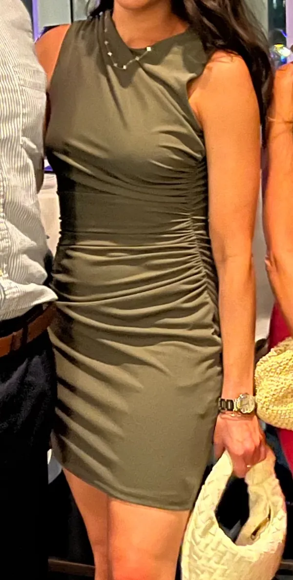 Zara Olive Green Mini Dress - Image 2
