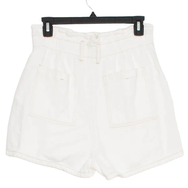 Zara Shorts Paperbag Waist Button Fly High Rise Cottage Y2K Minimalist White 6 - Image 4