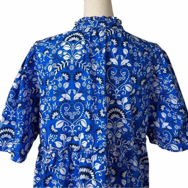 Sugarlips Lulu Dixie Dress Mini Shift Blue Floral Cotton Women’s Size Medium - Image 10