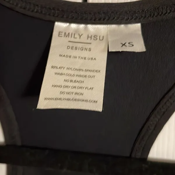 Emily Hsu Women’s Black Racerback Workout Tank Top - Image 2