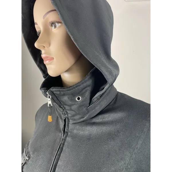 Weatherproof Jacket Black Removable Hood Zip Front Womens Midi Coat M‎ B-R - Image 6
