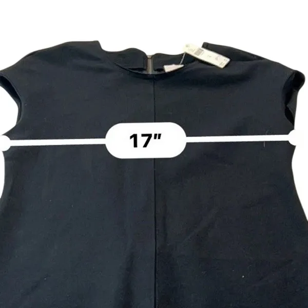 NWT Maeve by Anthropologie Black Cap-Sleeve Seamed Shift Mini Dress Size Medium - Image 11