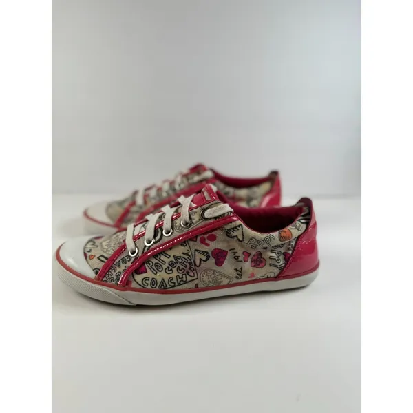 Coach Women Shoes Pink Barrett Poppy Low Top Sneaker Fashion Streetwear US 9.5 B - Image 3