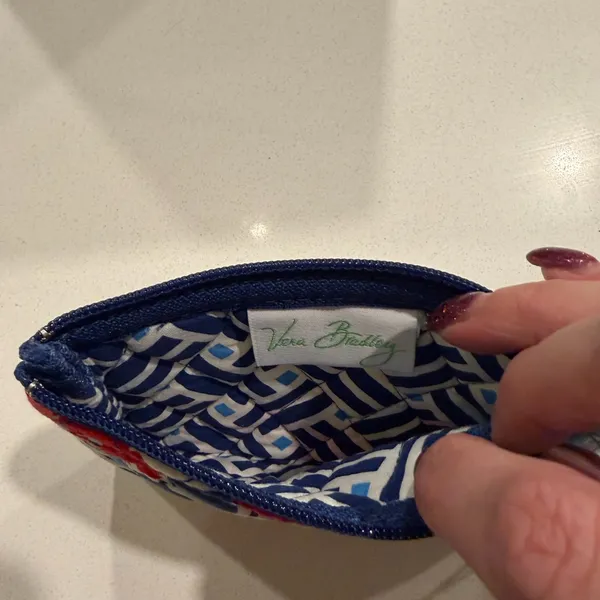 Vera Bradley Blue and Red Floral Coin Purse - Image 3