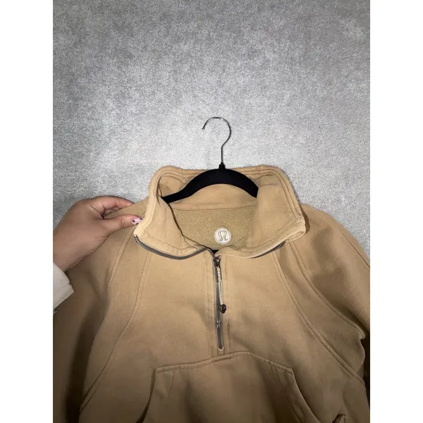 Lululemon Scuba Oversized Funnel-Neck Half Zip Filbert Tan Small - Image 10