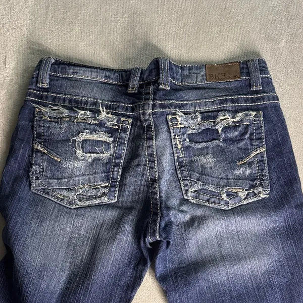 BKE Payton Dark Blue Wide Leg Jeans - Image 7