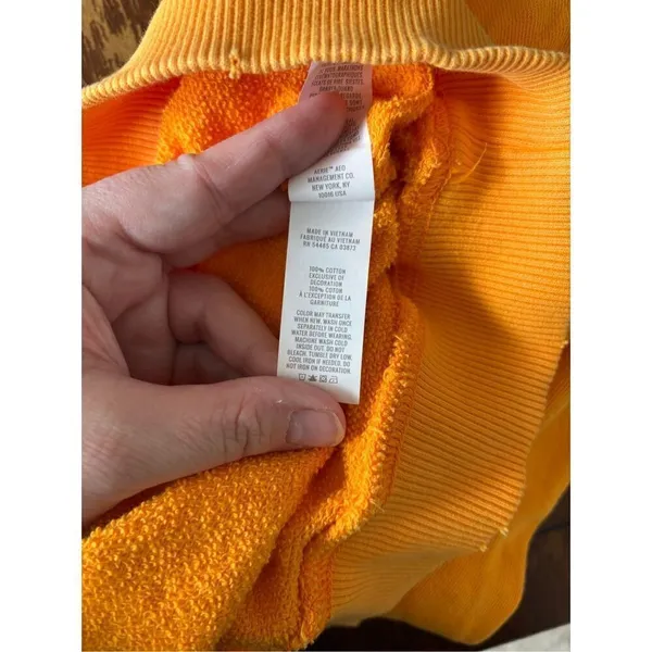Aerie yellow orange women’s sweatshirt size medium 100% cotton - Image 3