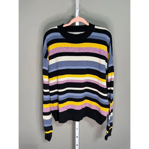 BDG‎ Urban Outfitters Striped Oversized Sweater Black Yellow L Boyfriend Fit - Image 2