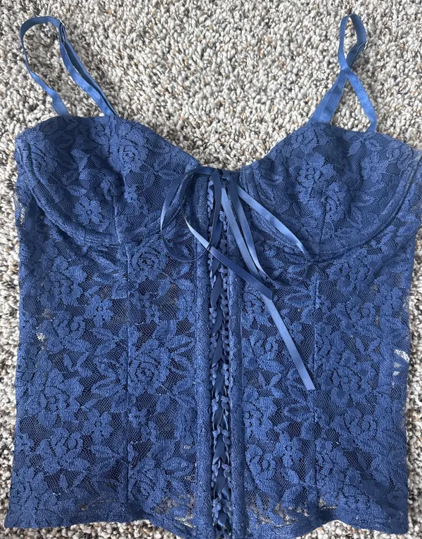 White Fox Boutique Going Out Top Navy Blue - Image 2