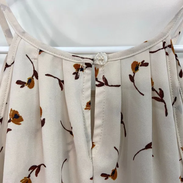 Mi‎ Ami Francesca's women's cream floral high neck loose relaxed tank blouse XS - Image 5